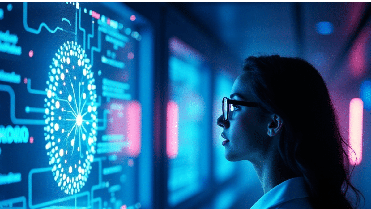 A futuristic laboratory scene