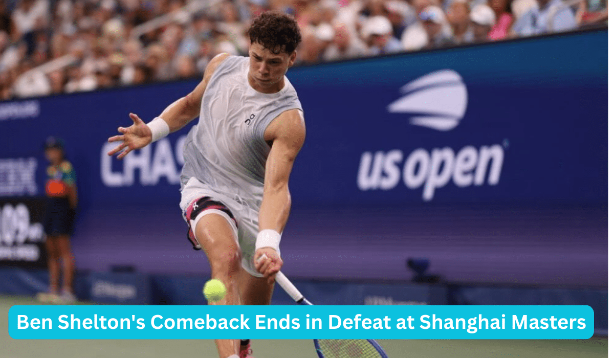 Ben Shelton playing tennis at Shanghai Masters 2025 after shoulder injury recovery from US Open retirement