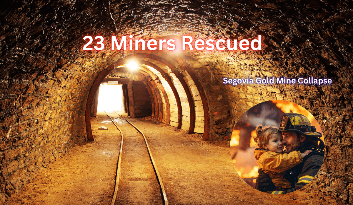 Rescue operation in gold mine tunnel.
