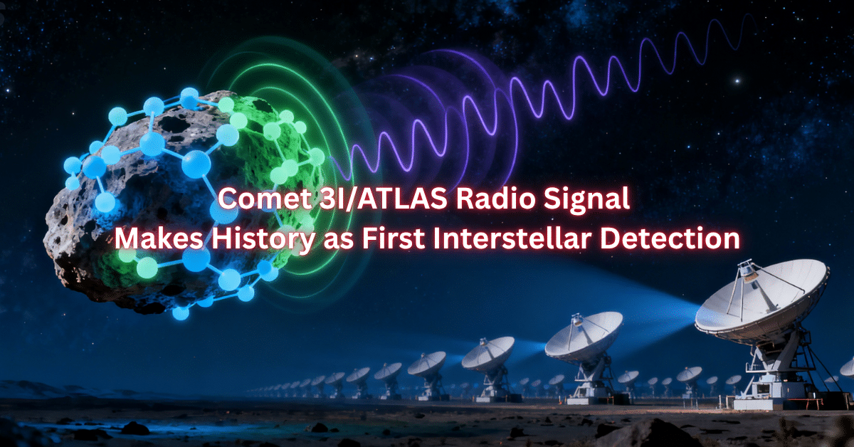 Comet 3I/ATLAS radio signal detection MeerKAT telescope South Africa October 2025 hydroxyl molecules first interstellar observation