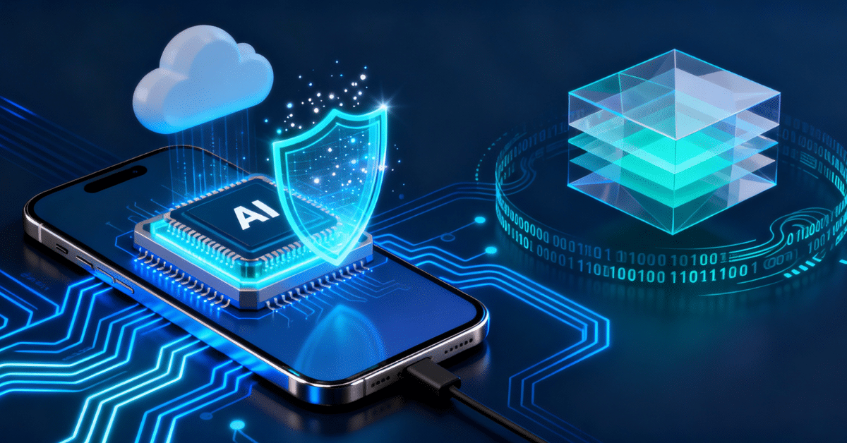 Google Private AI Compute secure cloud infrastructure with Tensor Processing Units connecting smartphone to encrypted AI processor with hardware-secured environment